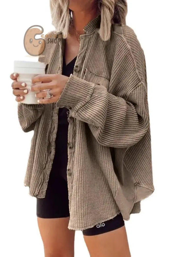 New Coat Fashion Casual Lapel Pocket Splicing Irregular Shirt Jacket