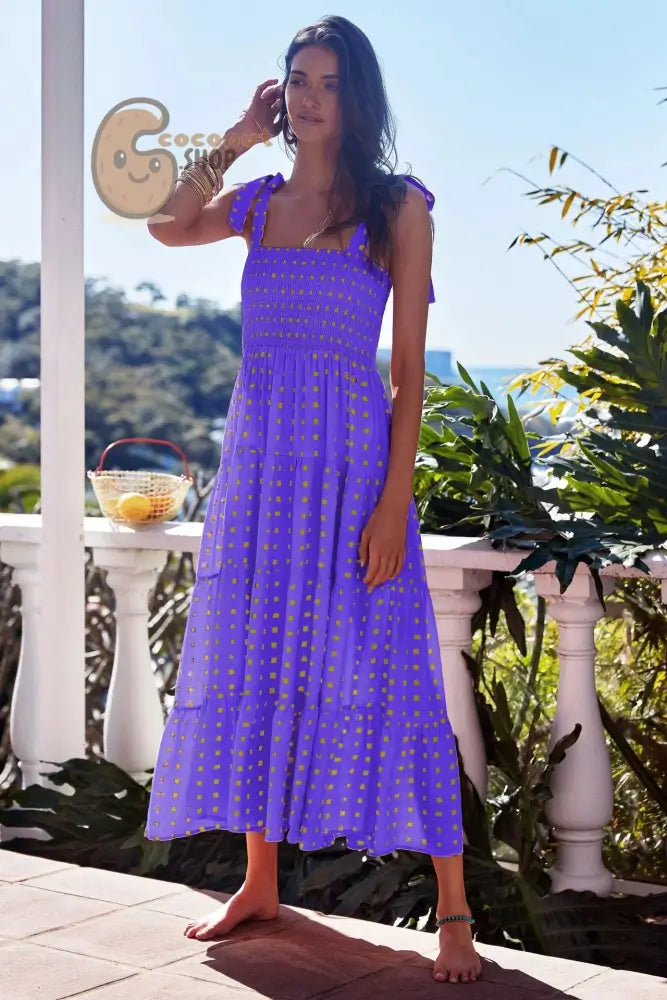 Radiate Summer Charm: Explore our Collection of Cute Printed Summer Dresses - Purple / S