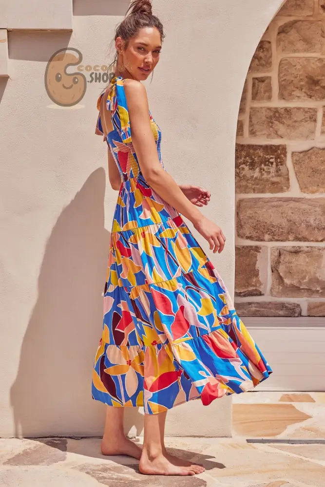Radiate Summer Charm: Explore our Collection of Cute Printed Summer Dresses - Yellow / S