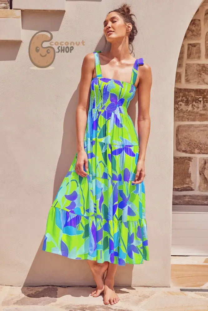 Radiate Summer Charm: Explore our Collection of Cute Printed Summer Dresses - Blue / S