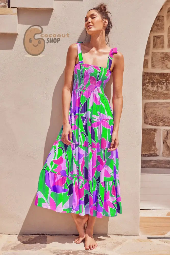 Radiate Summer Charm: Explore our Collection of Cute Printed Summer Dresses - Magenta / S