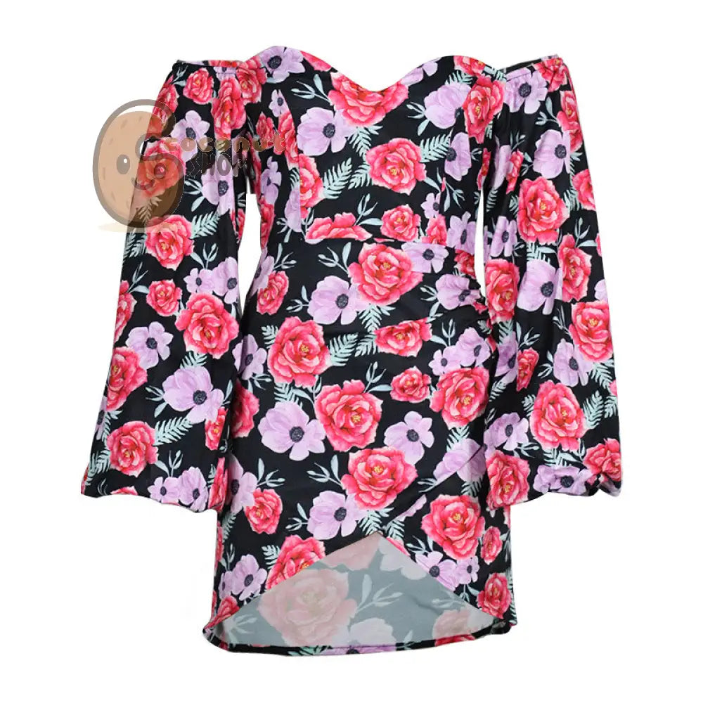 Rock This Sexy Square Neck Short Skirt Dress Women