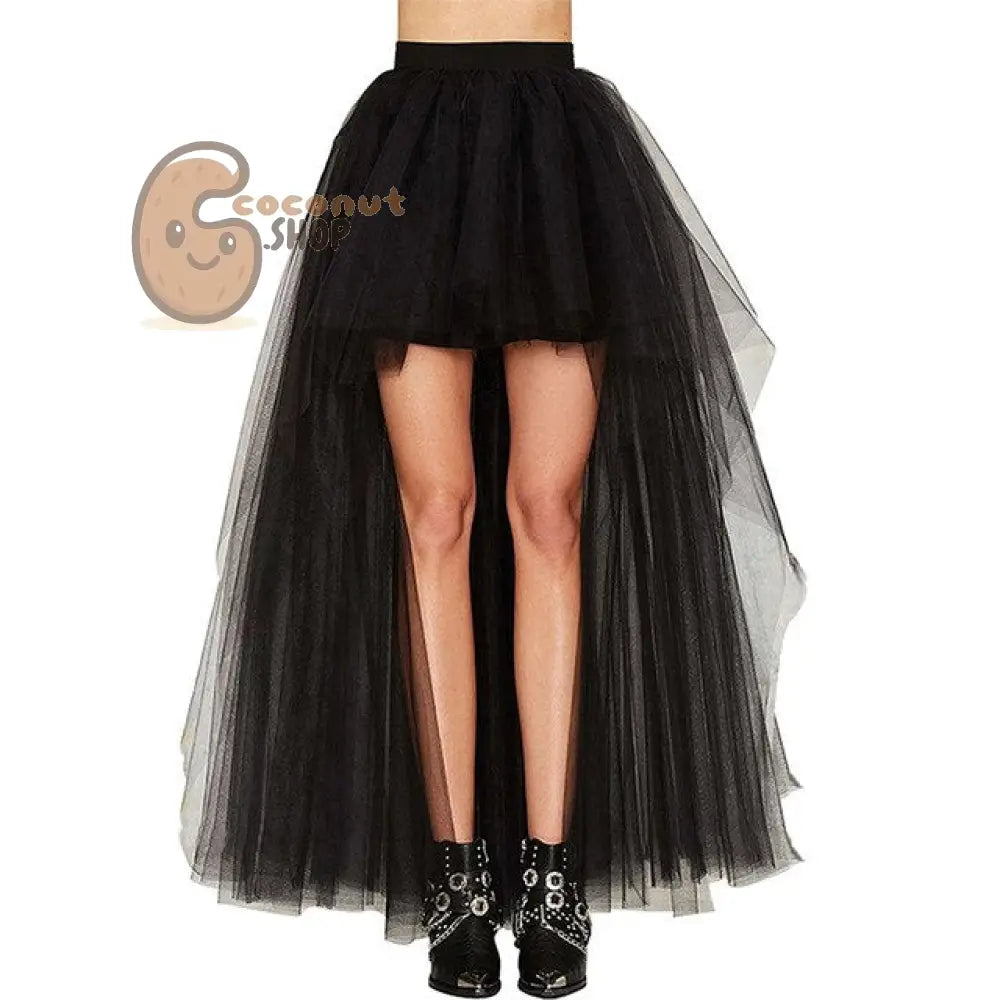 Seductive Noir Mesh Tutu Skirt: Summer Beach to Ballroom Glam - Black / S - skirt