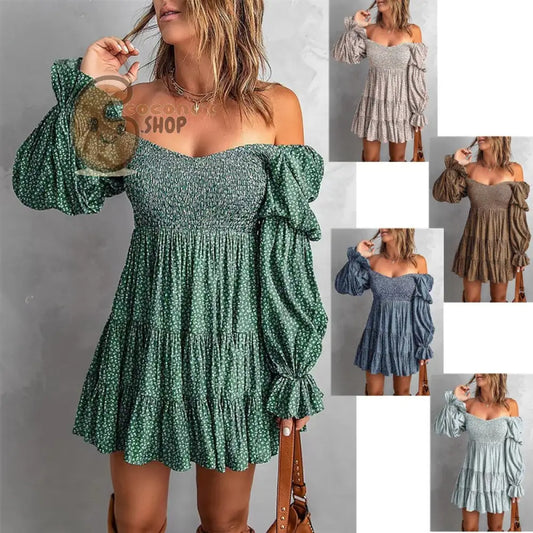 Sexy Word-Neck Strapless Dress