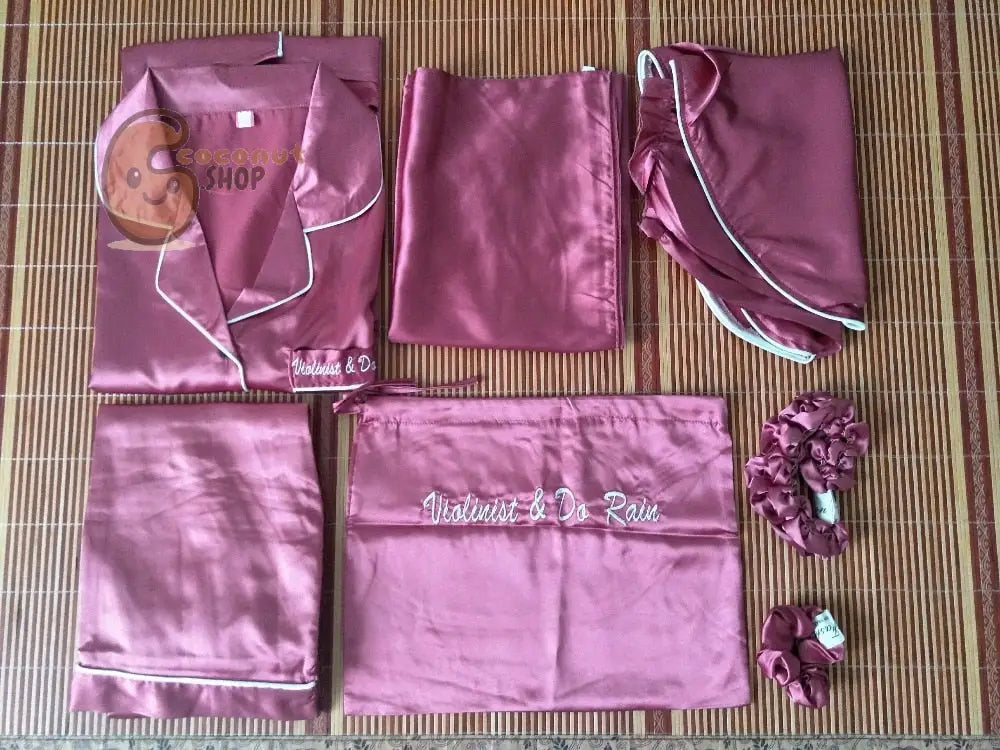 Silk Pajama Set: 7-Piece Nightwear