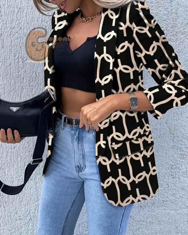 Solid Print Single-Piece Long Sleeve Suit - Yellow Chain On Black / S