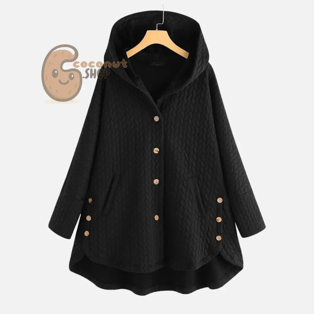 Stay Warm in Style: Women’s Hooded Medium Long Cotton Padded Jacket for Casual Autumn and Winter Wear - Black / M