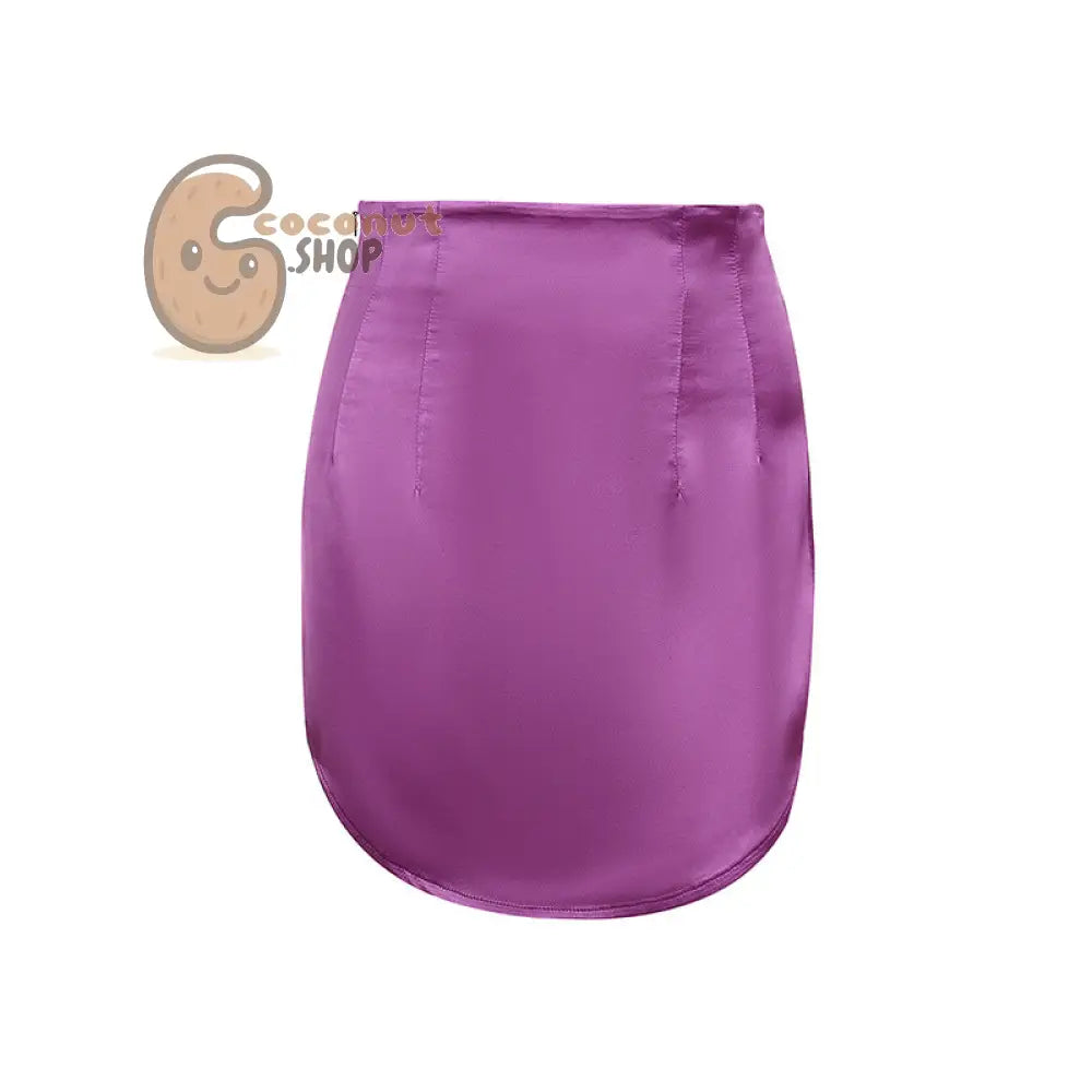 Summer Satin Sophistication: Embrace New Commuter Chic with the Casual Simple Hip Skirt Perfect for Effortless Elegance!