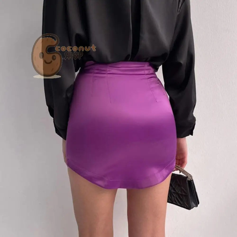 Summer Satin Sophistication: Embrace New Commuter Chic with the Casual Simple Hip Skirt Perfect for Effortless Elegance!
