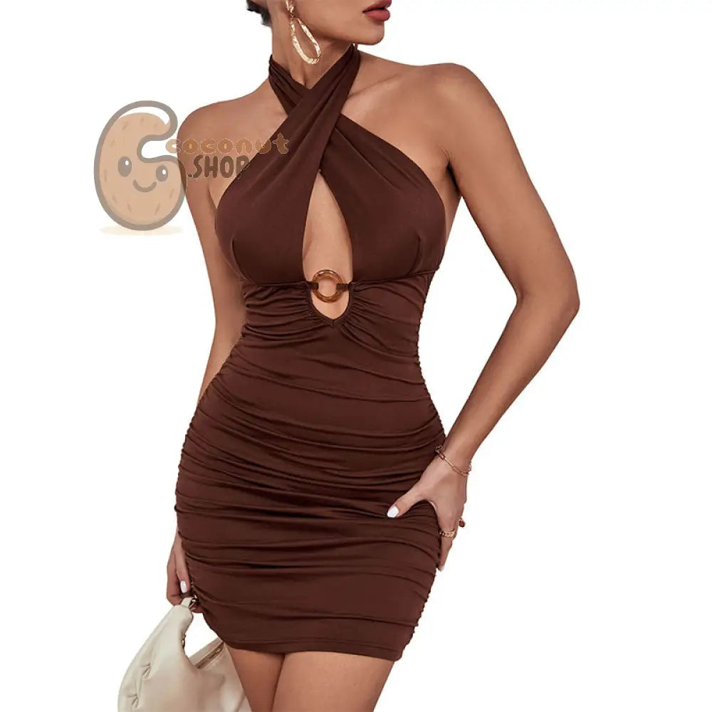 Summer Sexy Skinny Sling Dress Hot Girl Women’s Hollow Halter Dress
