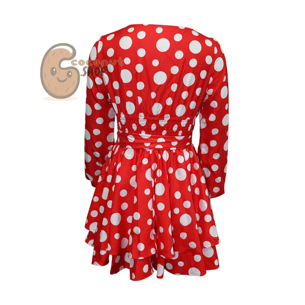 Super Sexy V-Neck Polka Dot Polka Dot Mini Dress