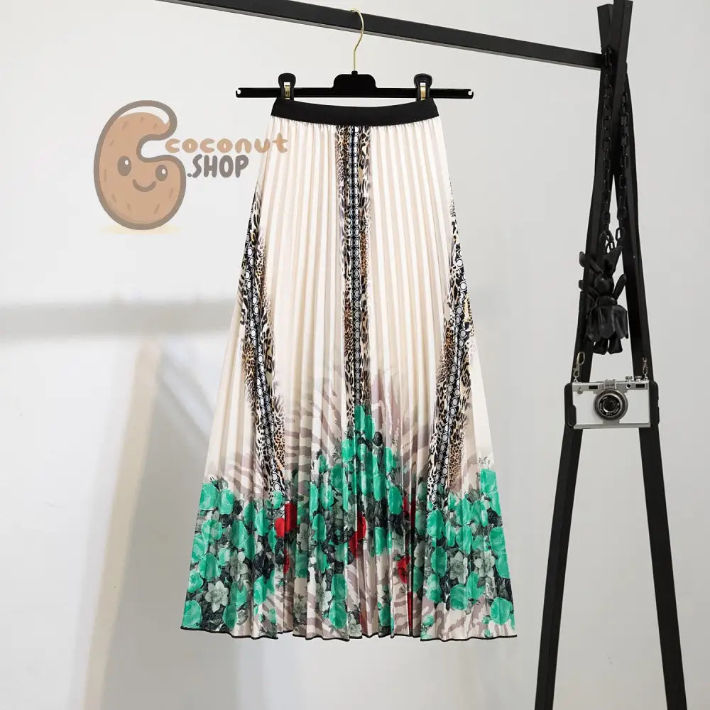 Swing into Style: Embrace the Mid-Length Pleated A-Line Skirt - Effortlessly Elegant Elastic Waist Pleats with Chic