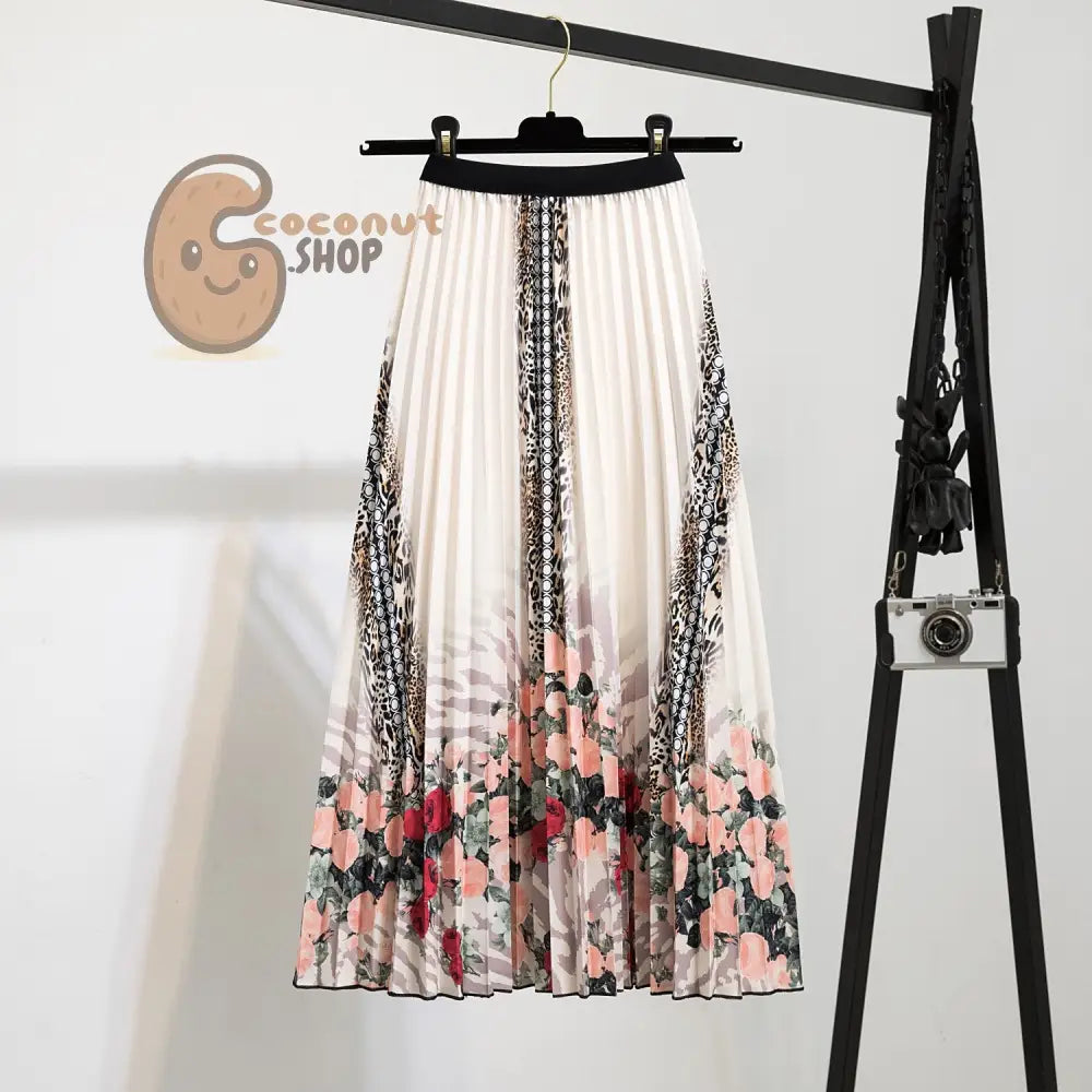 Swing into Style: Embrace the Mid-Length Pleated A-Line Skirt - Effortlessly Elegant Elastic Waist Pleats with Chic