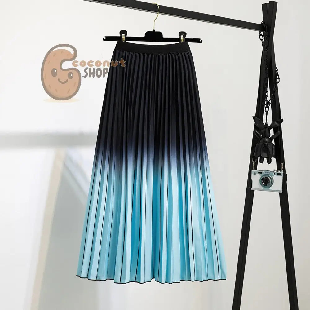 Swing into Style: Embrace the Mid-Length Pleated Skirt - Effortlessly Elegant Elastic Waist Pleats with Two Shades