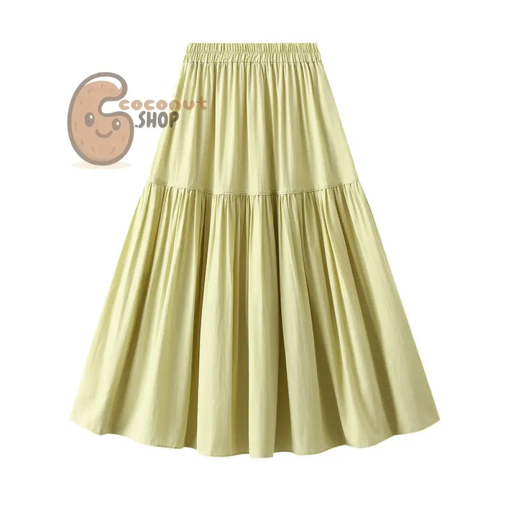 Timeless Elegance: Discover the Vintage Charm of our Cute Pleated Skirt Collection - Mustard Green
