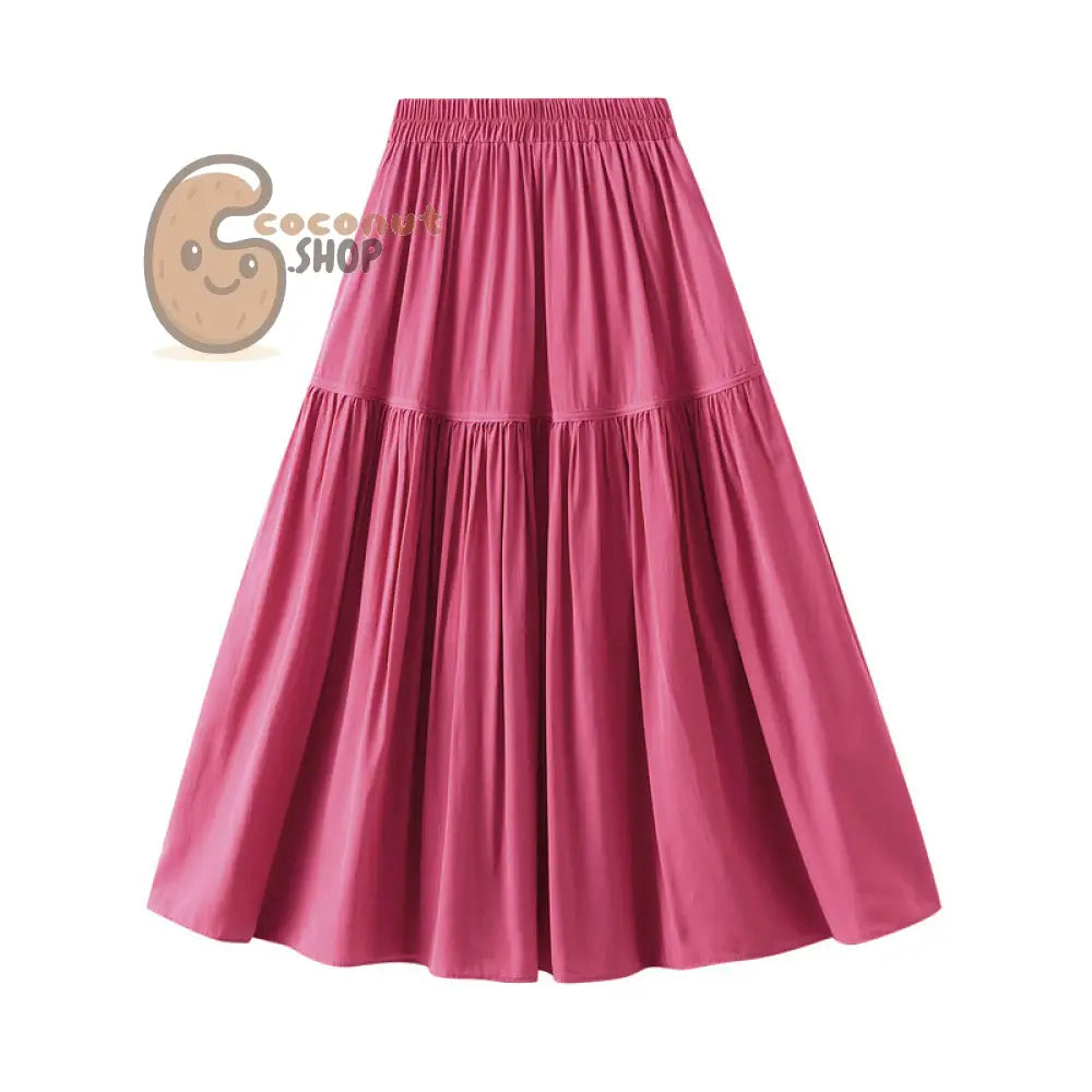 Timeless Elegance: Discover the Vintage Charm of our Cute Pleated Skirt Collection - Rose Red