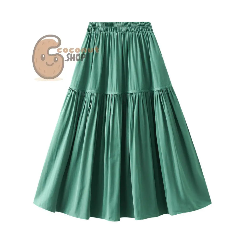 Timeless Elegance: Discover the Vintage Charm of our Cute Pleated Skirt Collection - Green