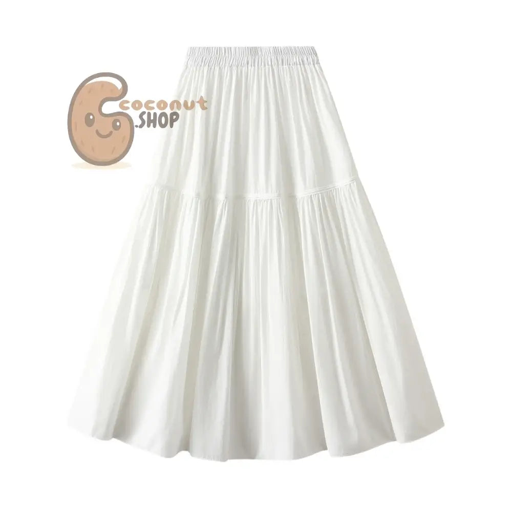 Timeless Elegance: Discover the Vintage Charm of our Cute Pleated Skirt Collection - White
