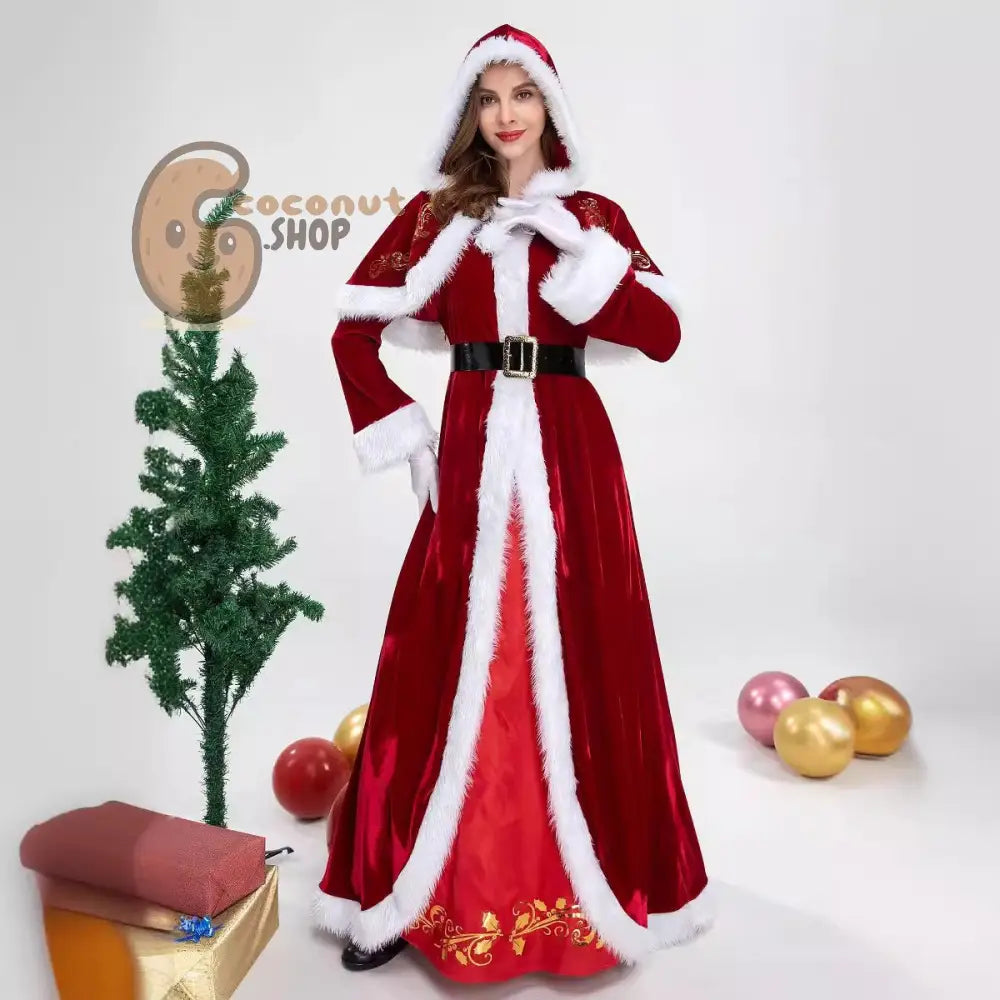 Velvet Mrs. Claus Christmas Dress Set