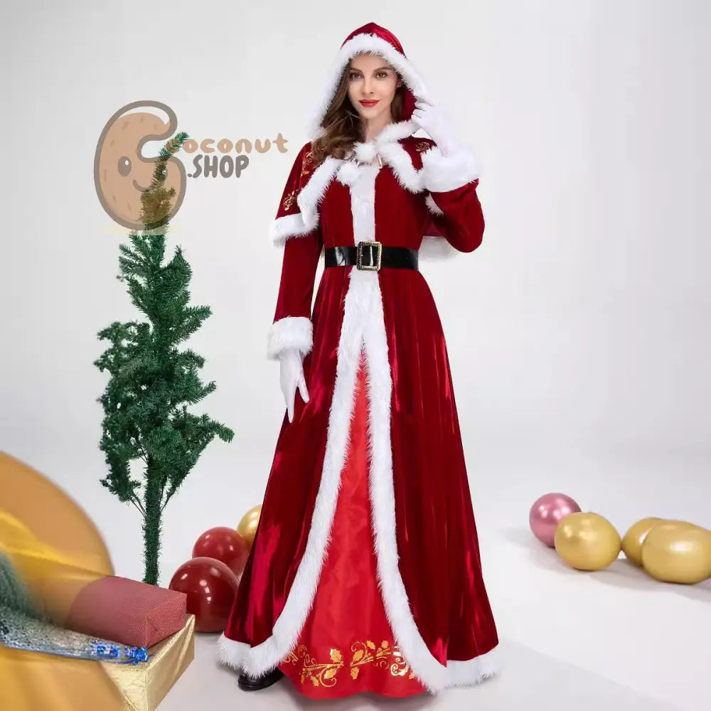 Velvet Mrs. Claus Christmas Dress Set