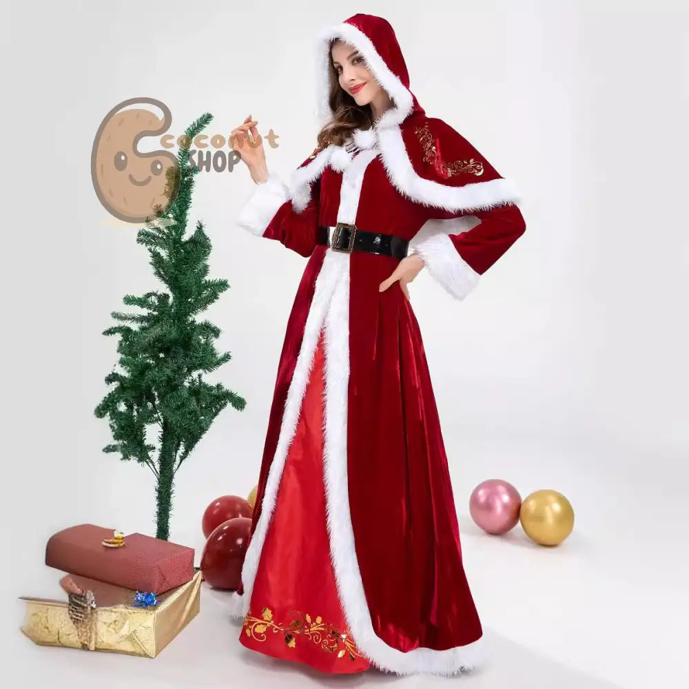 Velvet Mrs. Claus Christmas Dress Set