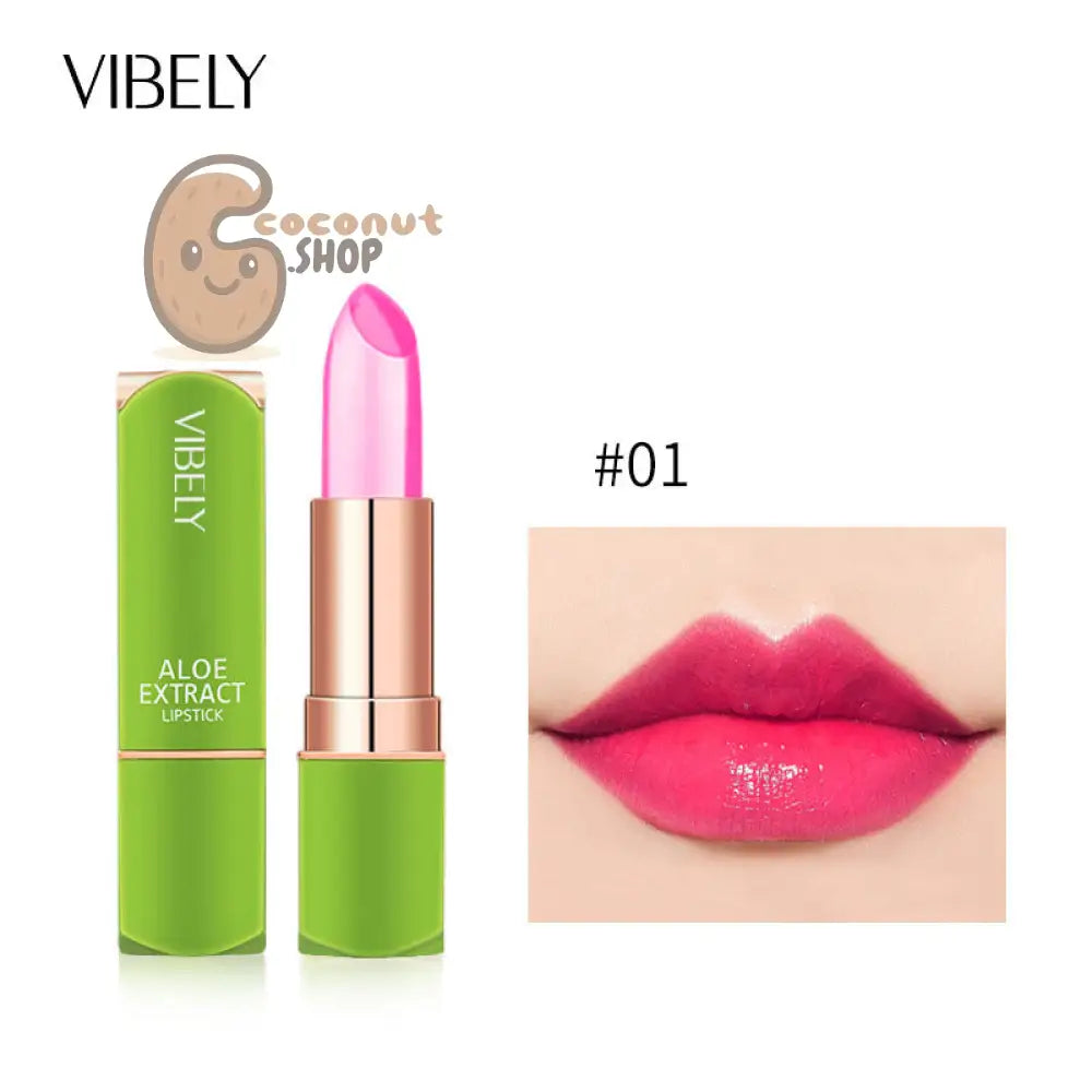 VIBELY Aloe Vera Warm Color Jelly Lip Care - 01# Dancing Purple Red