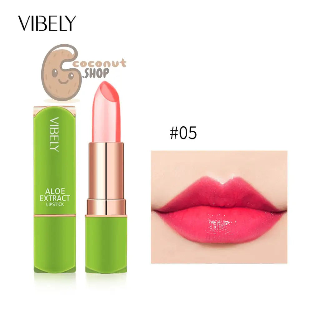 VIBELY Aloe Vera Warm Color Jelly Lip Care - 05# Tempting Heart Red