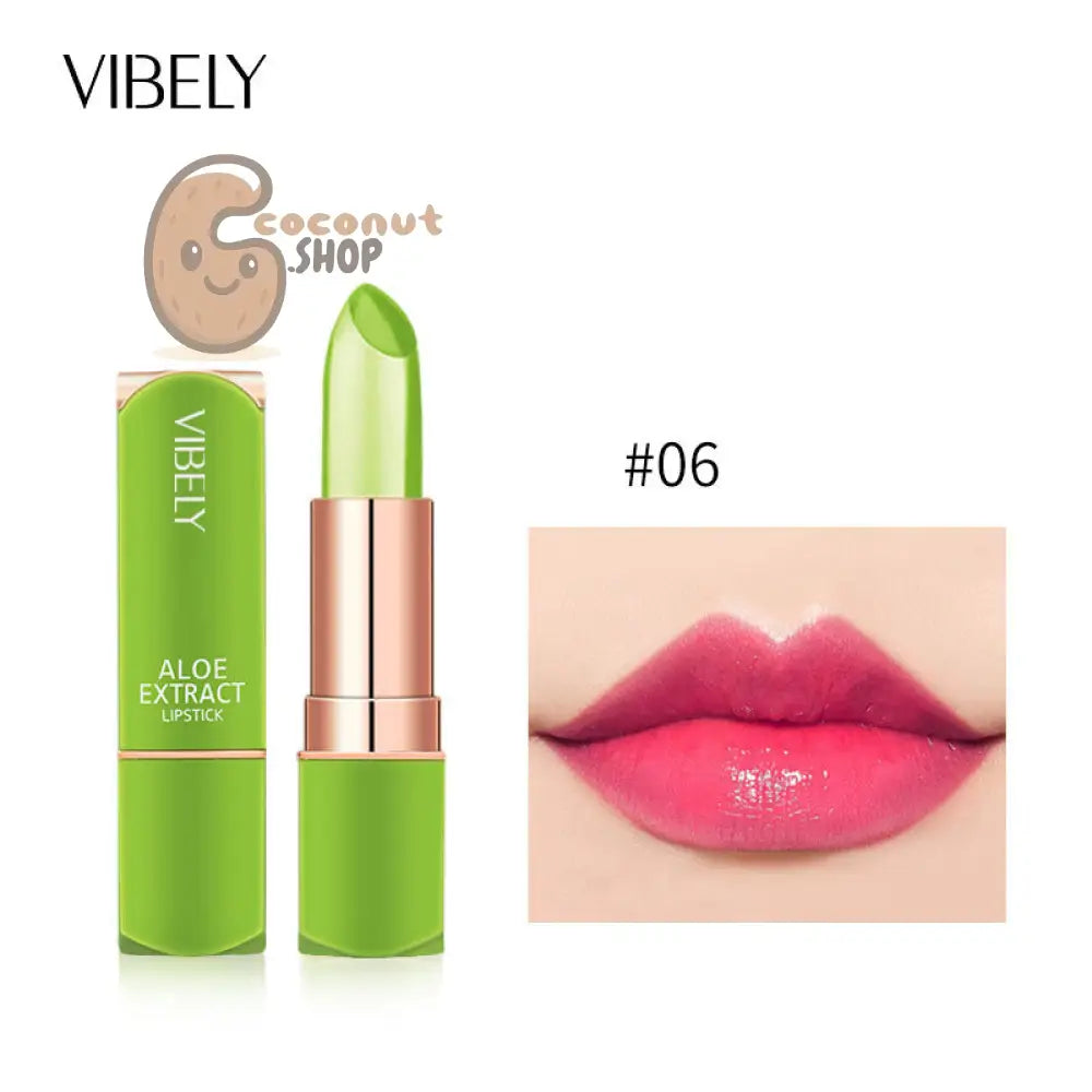 VIBELY Aloe Vera Warm Color Jelly Lip Care - 06#Ruby Red