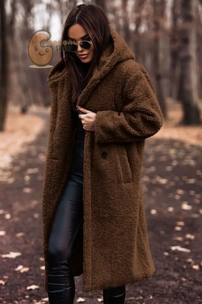 Winter Fashion Long Coat Net Color Long Sleeve Tweed Women’s Jacket