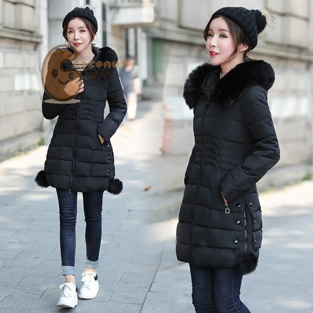 Winter Parka: Faux Fur Down Jacket