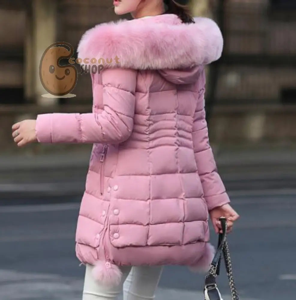 Winter Parka: Faux Fur Down Jacket - as picture / M