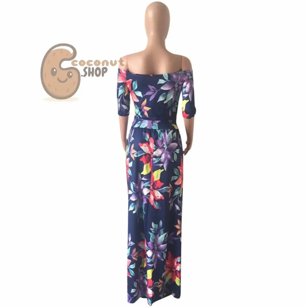 Woman Sexy playsuit Off Schouder Floral Party Short Sleeve Bodycon Cloth High Split Party Club