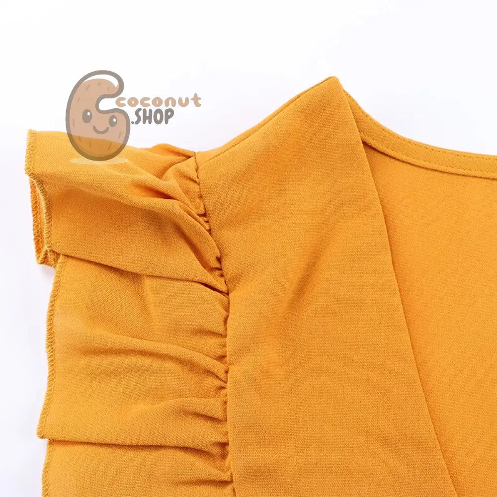 Women Dress Ruffle Off Shoulder Tunic High Waist Party V Neck Casual Boho Beach Yellow Women Summer Dress