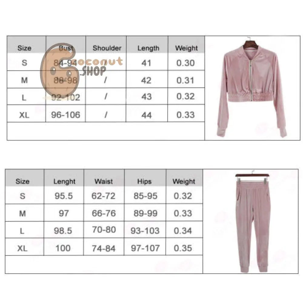 Women Sweatshirt Pants Sets Velvet Tracksuit Velour smooth soft Suit